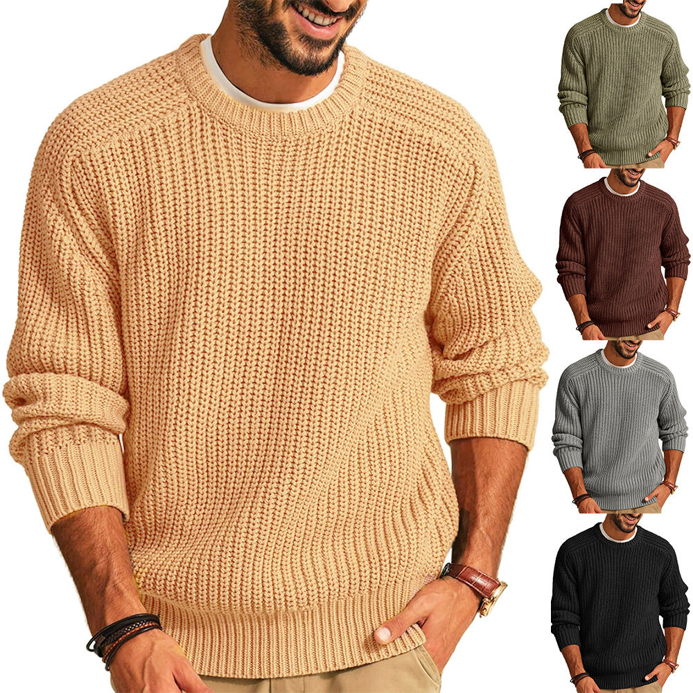 Men's Oversized Long Sleeve Retro Sweater Knit Pullover Top Office Everyday Fall Winter