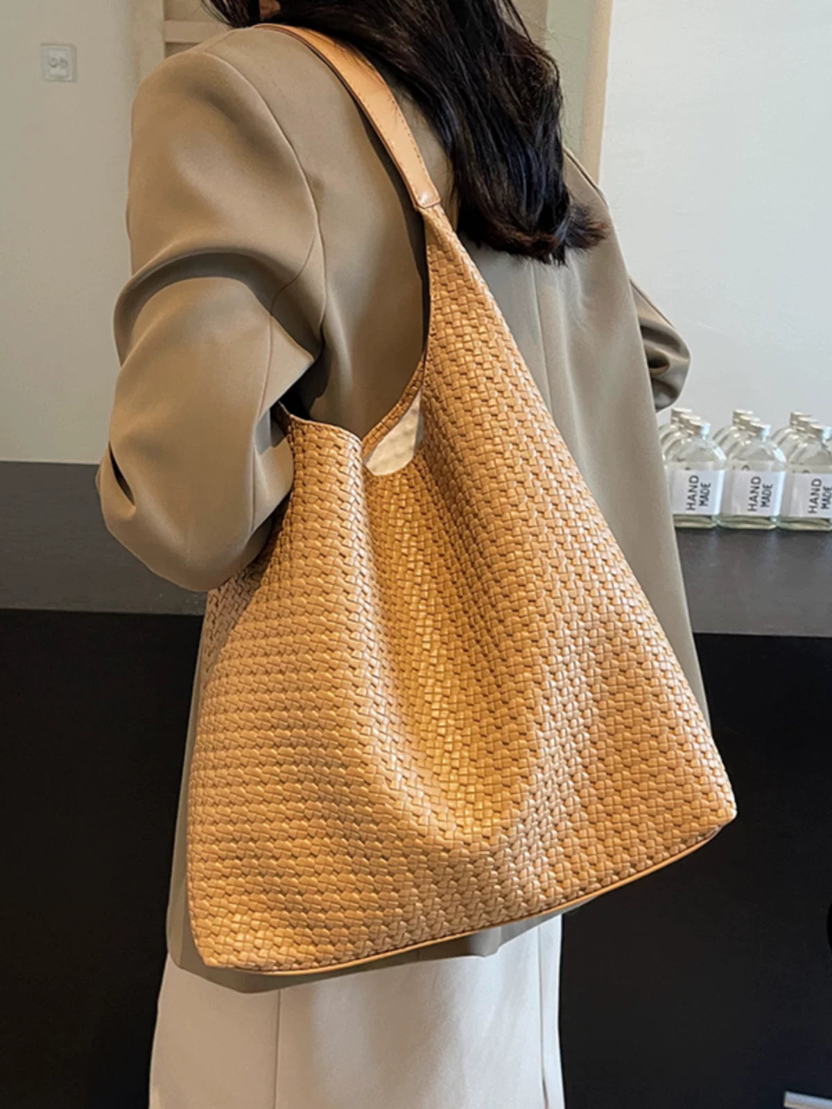 Women's Large-capacity Commuter Office Workwear Retro Tote Bag Shoulder Crossbody Purse Work Travel Everyday Purse