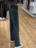 Women's Straight Workwear High-Waist Plus Size Oversized Retro Wide-Leg Jeans for Casual Outfits Everyday Office Weekend Date Night