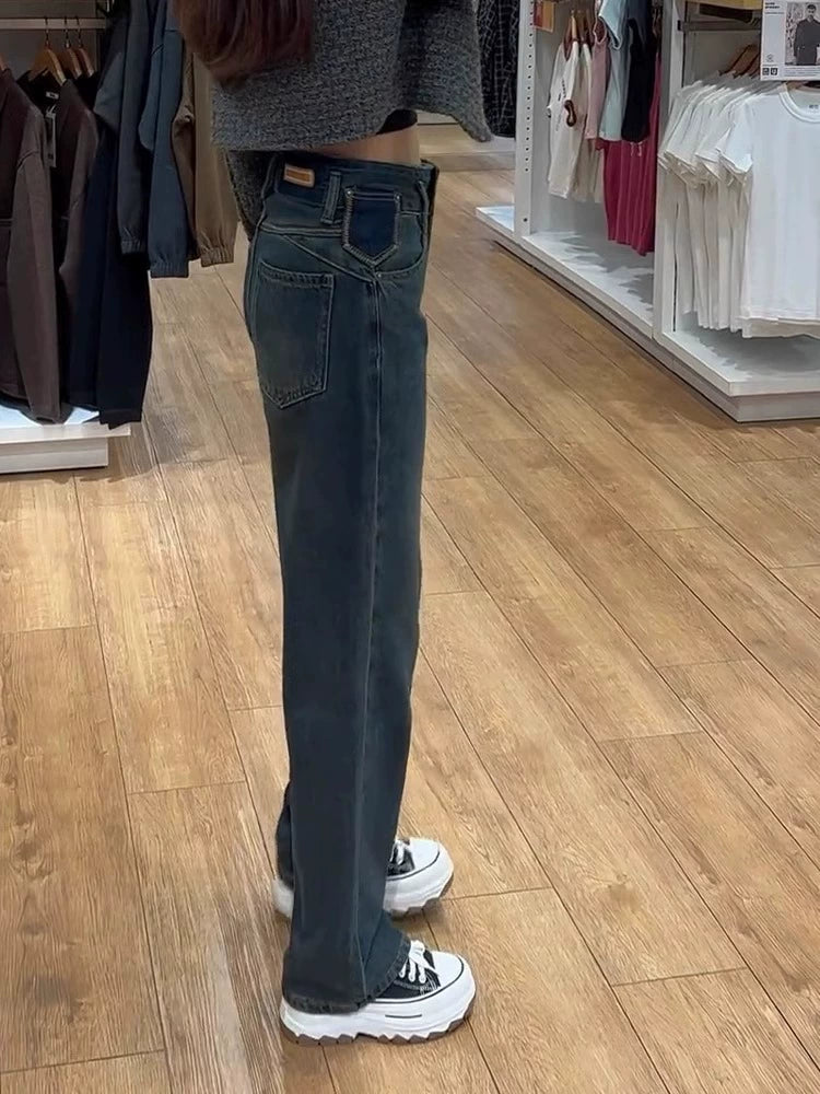 Women's Straight Workwear High-Waist Plus Size Oversized Retro Wide-Leg Jeans for Casual Outfits Everyday Office Weekend Date Night
