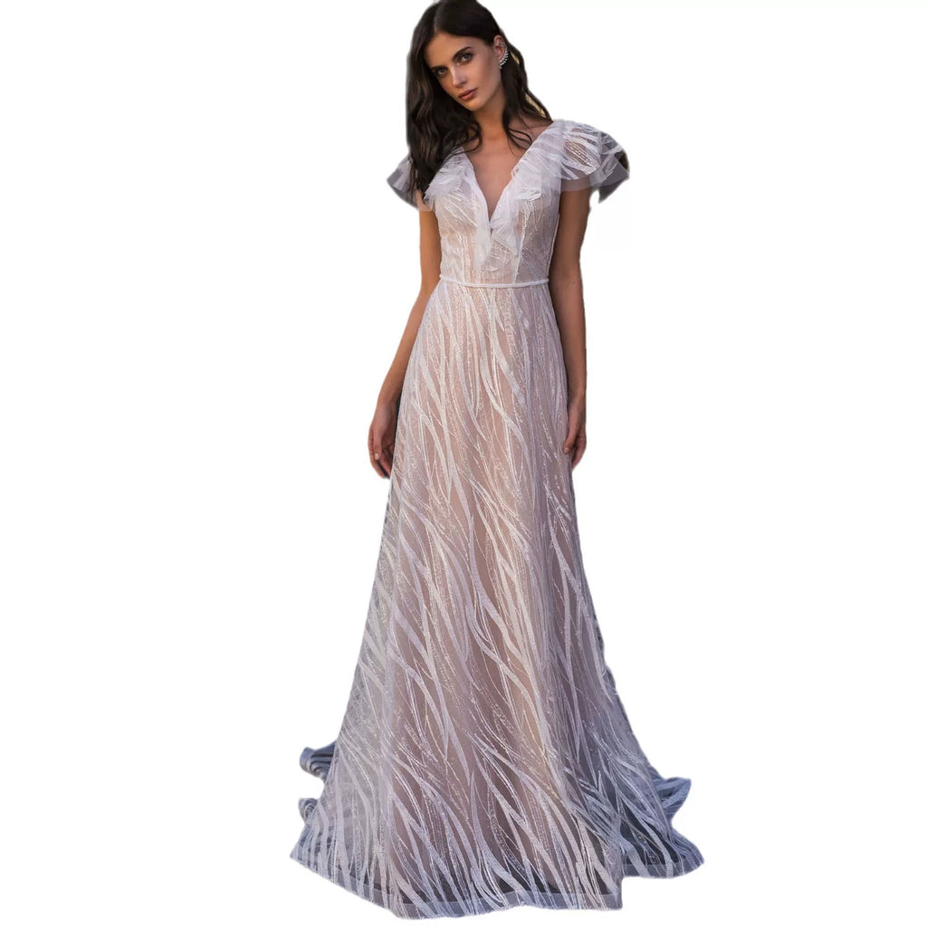 Women's White Maxi Evening Dress Formal Midi Dress Black Tie Party Wedding Guest