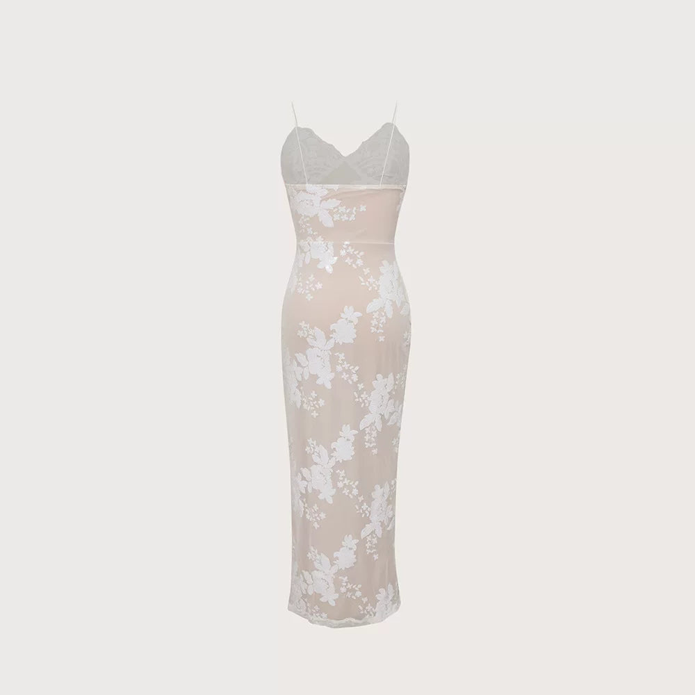 Women's Slim-Fit Open-Back Maxi Dress Long Vacation Dress Beach Summer Wedding Guest