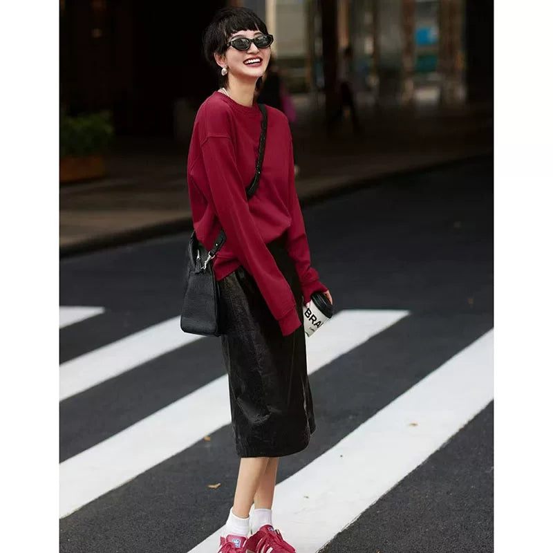 Red hoodie / S(90-100)