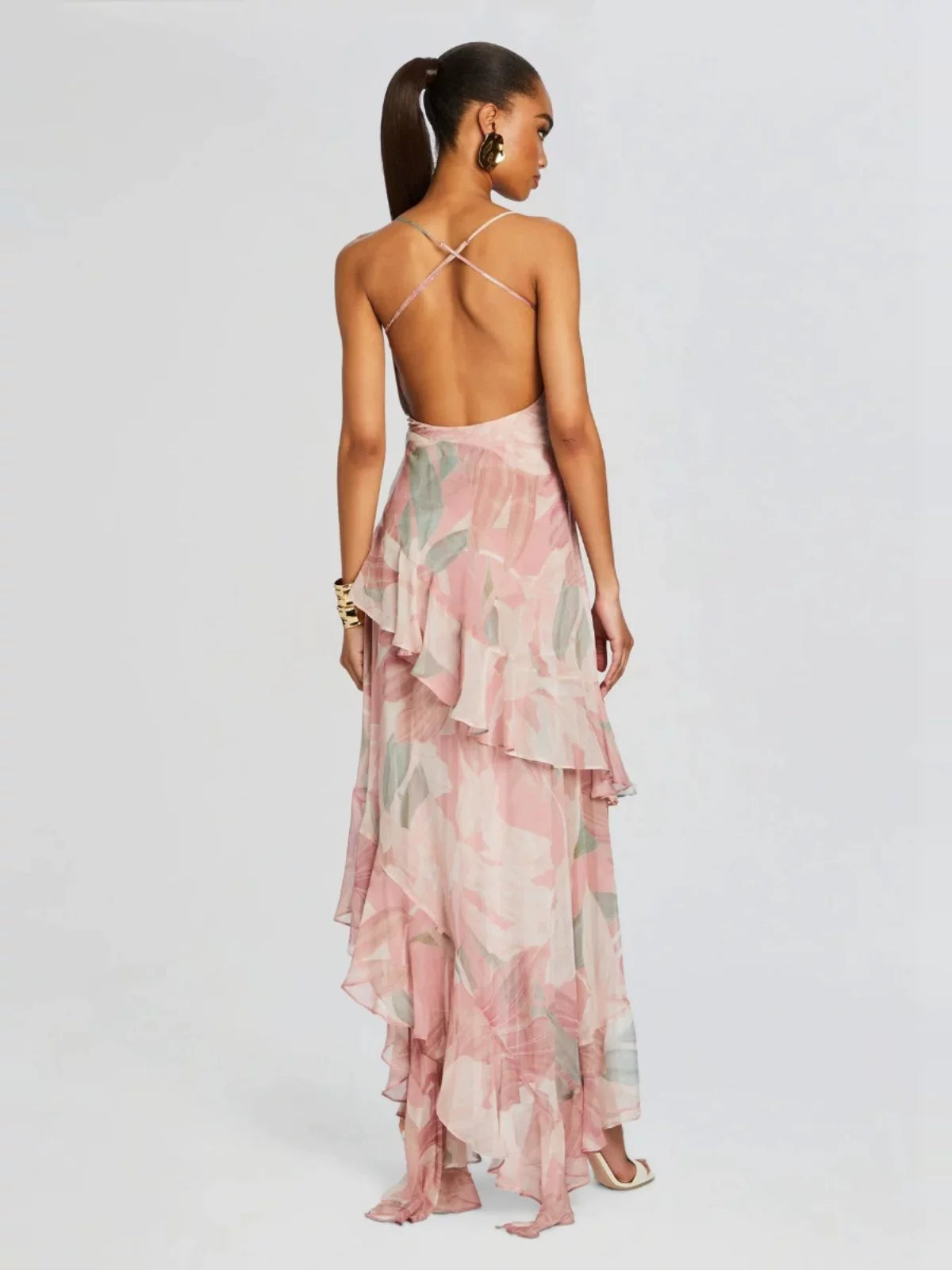 Women's Open-back Asymmetric Vacation Dress Party Evening Outfit Party Evening Casual Outfit
