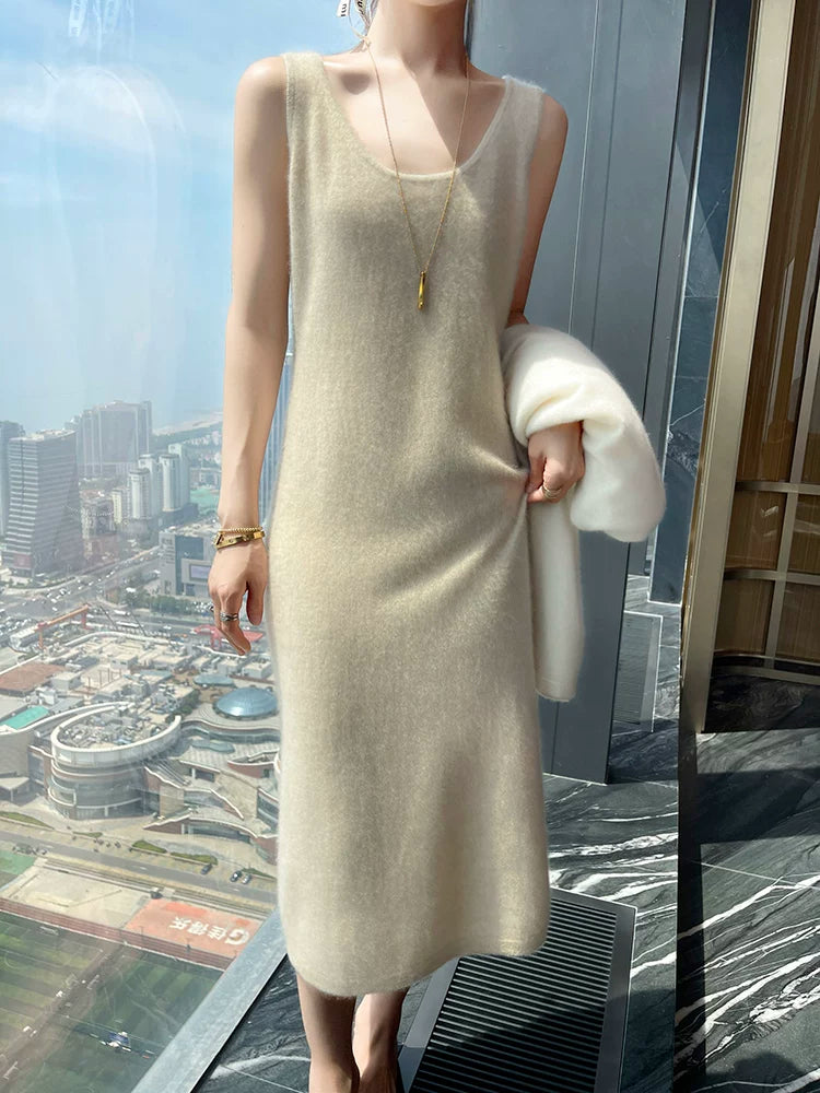 Women's Fall Winter Longline Oversized Midi Dress Office Casual Dress for Wedding Guest Date Night Business Cocktail Party Weekend