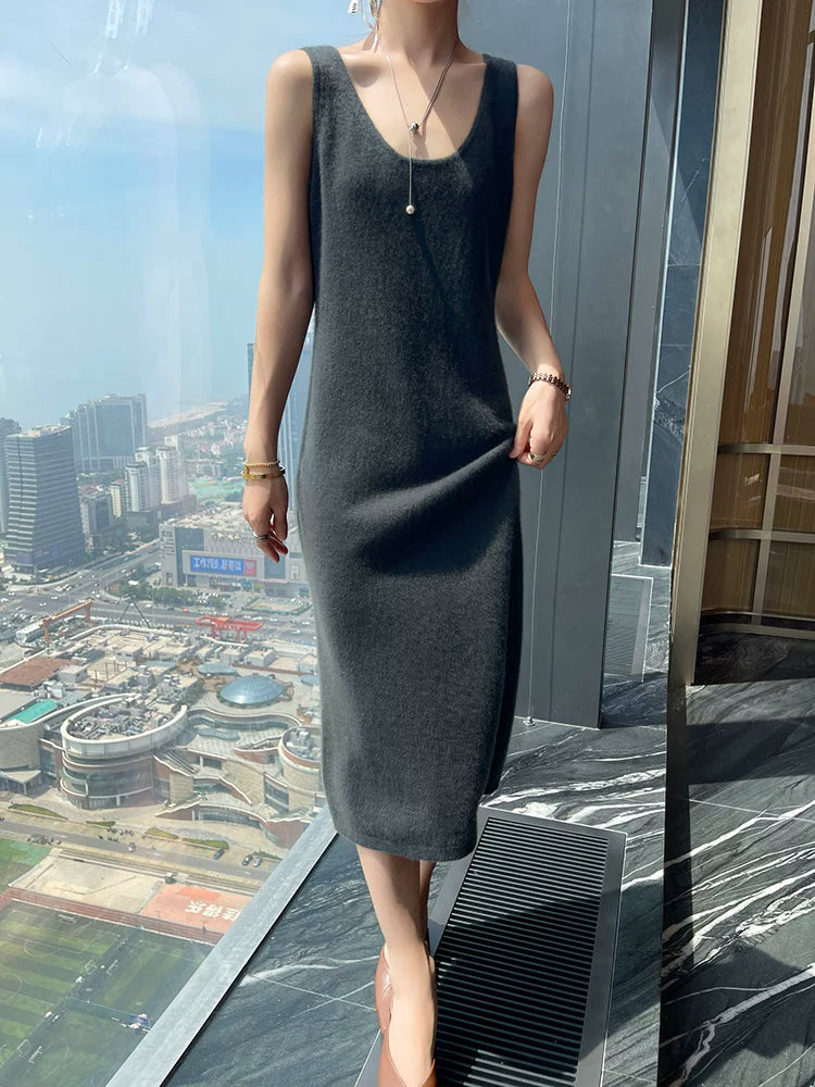 Women's Fall Winter Longline Oversized Midi Dress Office Casual Dress for Wedding Guest Date Night Business Cocktail Party Weekend