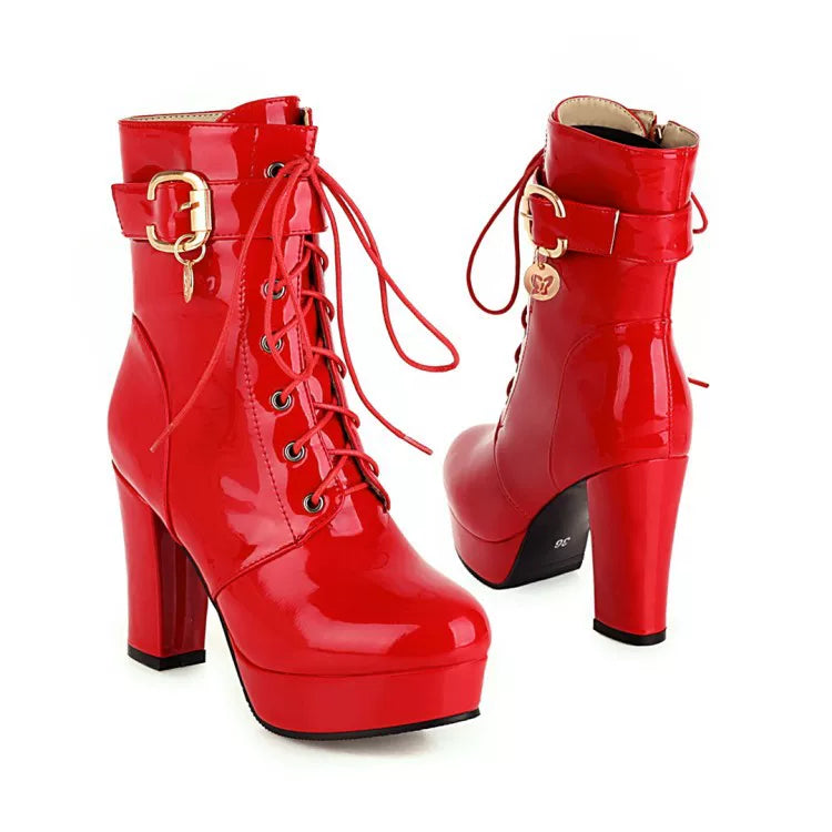 Women's Fall Winter Block Heel Plus Size Ankle Boots for Office and Weekend Streetwear Everyday Wear Date Night Wedding Guest