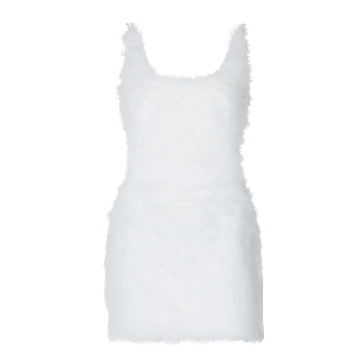 Women's Bodycon Fuzzy Open-Back Cutout Zip Evening Dress Formal Midi Dress for Black Tie Spring Summer