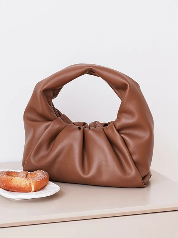 Women's Fall Winter Leather Dumpling Bag Crossbody Purse for Travel and Sightseeing Everyday Casual Streetwear Date Night Office