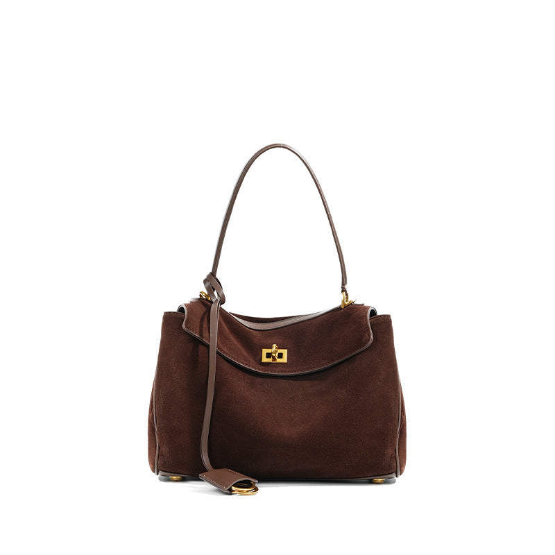 Women's Large-Capacity Frosted Leather Suede Tote Bag Shoulder Crossbody Purse Work and Travel Office