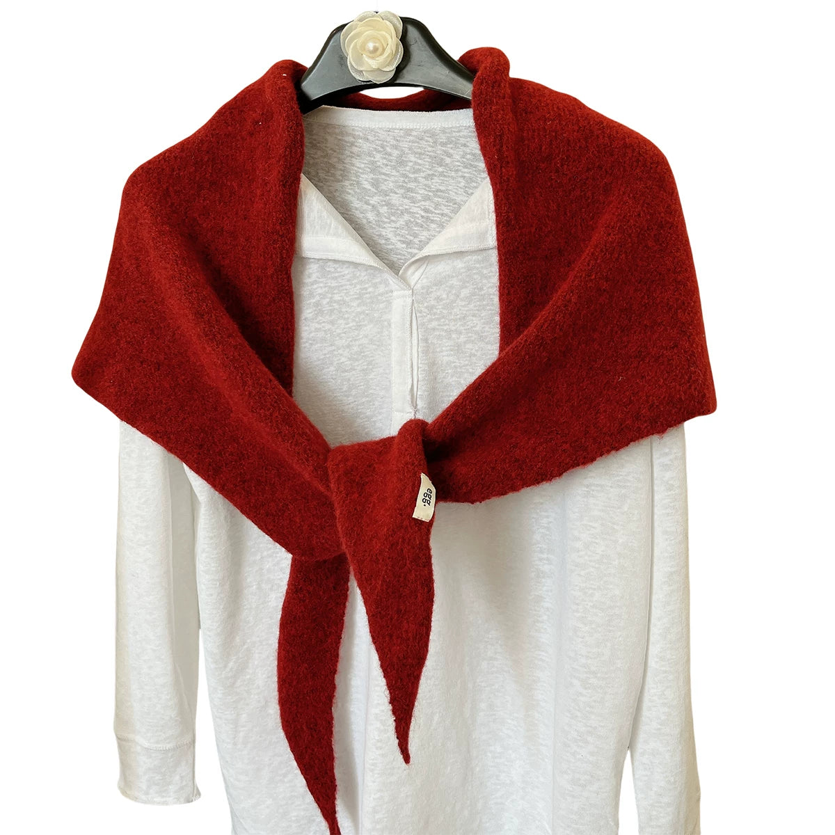 Women's Wool Fall Winter Fleece-Lined Korean-Style Knit Shawl for Office and Travel Evening Gift