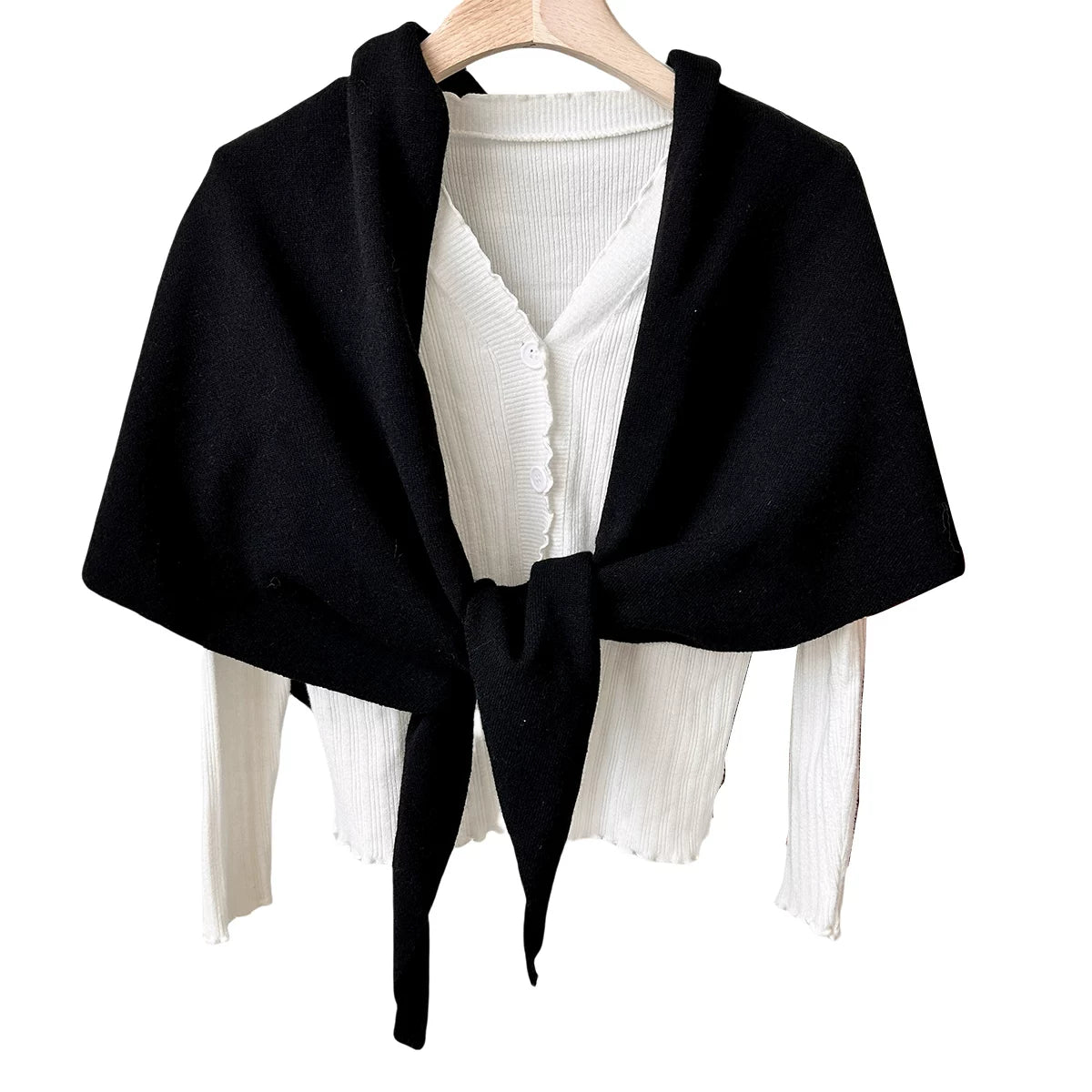 Women's Fall Winter Striped Korean-Style Knit Shawl for Office and Travel Evening Gift Holiday Gift