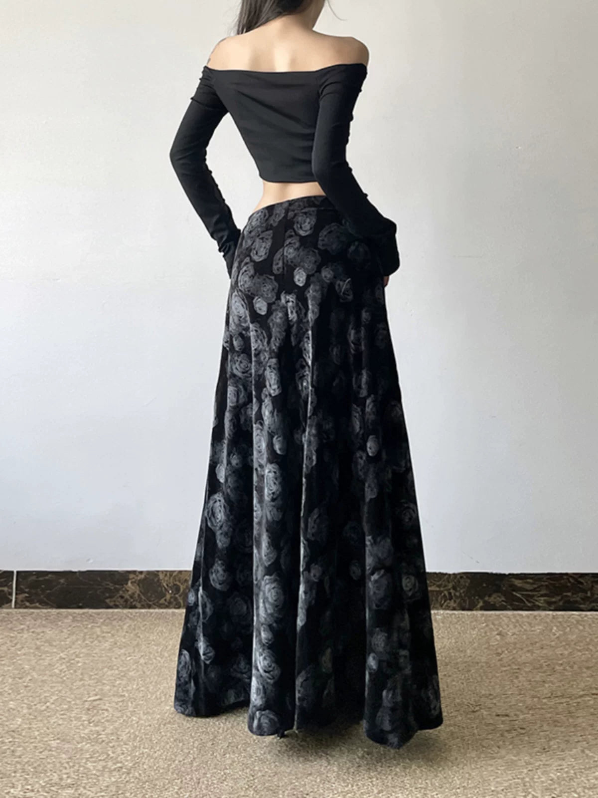 Women's Draped A-line High-waist Maxi Slim-fit Retro Skirt for Summer Outfits Office Weekend Slimming Everyday Date Night