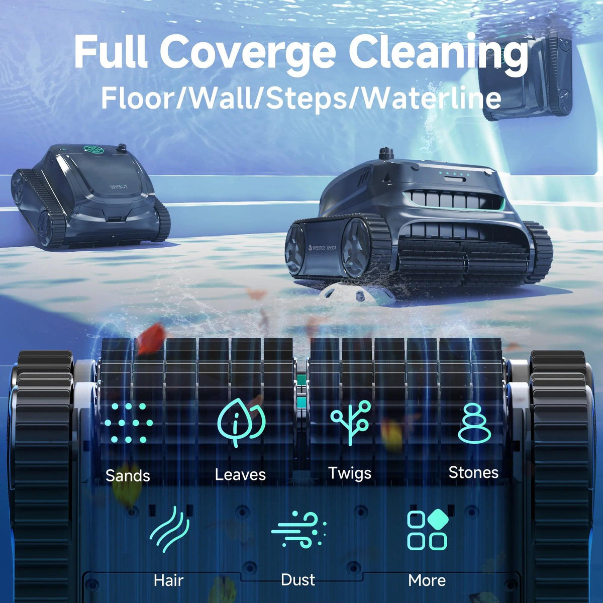 WYBOT S2 Robotic Pool Cleaner for Inground and Above Ground Home Swimming Pools for Daily Home Use