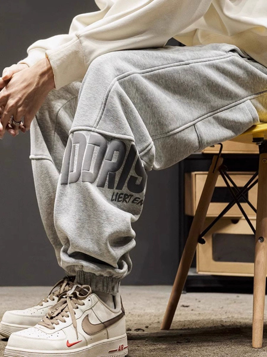 Men's Fall Winter Fleece-Lined Casual Straight Pants Wide-Leg for Office Outfits Business Work Travel Comfort Weekend