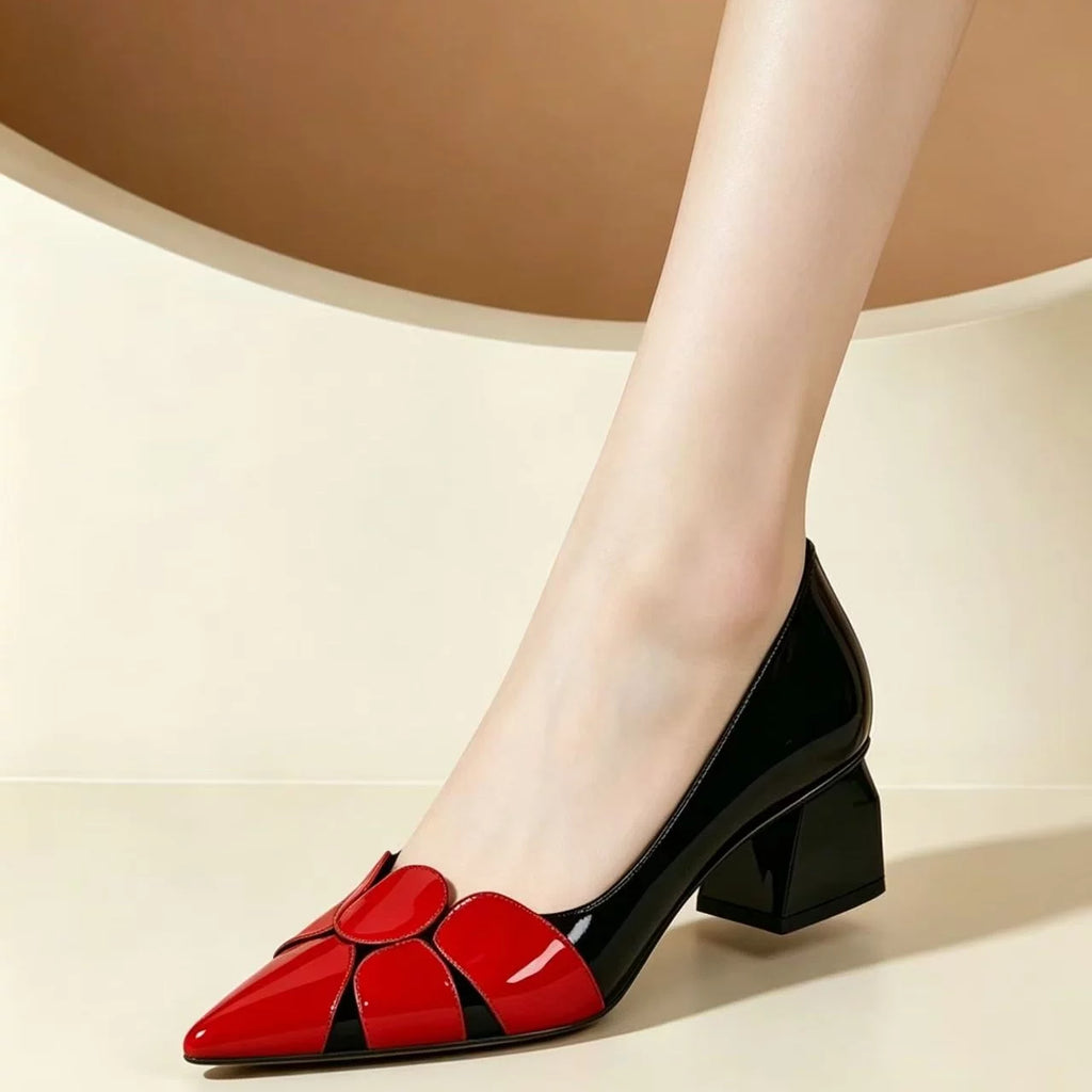 Pointed Toe Block Heel Pumps for Women