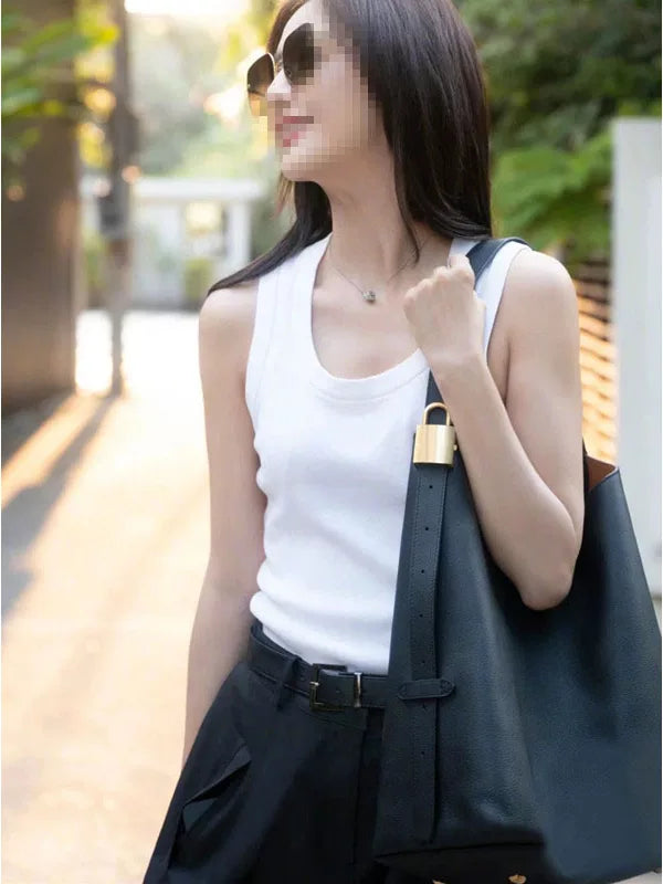 Large-Capacity Fall Winter Leather Market Tote Bag for Work and Travel Office School Everyday Date Night