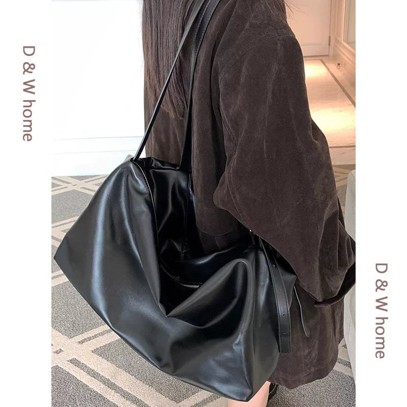Women's Large-Capacity Fall Winter Relaxed Tote Bag Shoulder Crossbody Purse Work and Travel Office