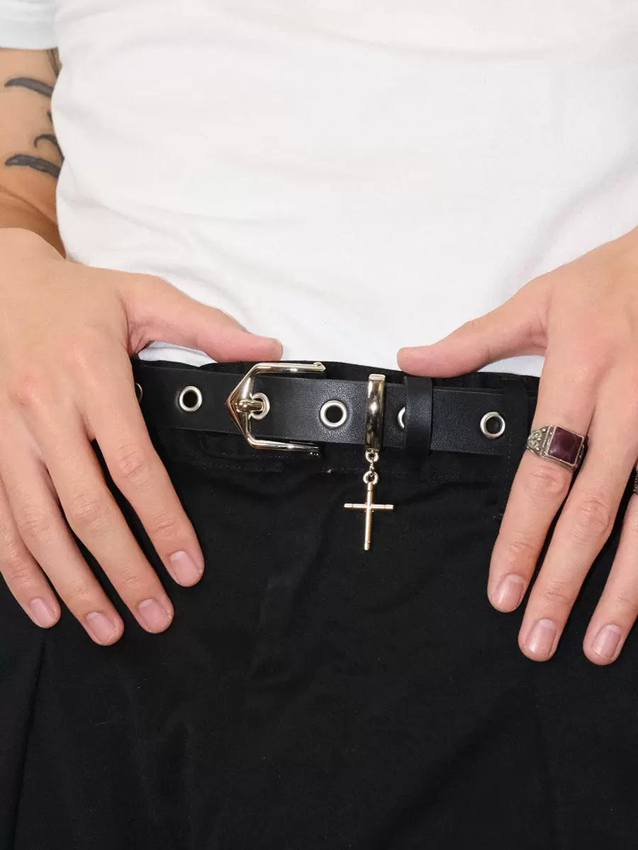 Women's Minimalist Cross Dark Retro Waist Belt for Date Night Gift Party Designer Office Everyday