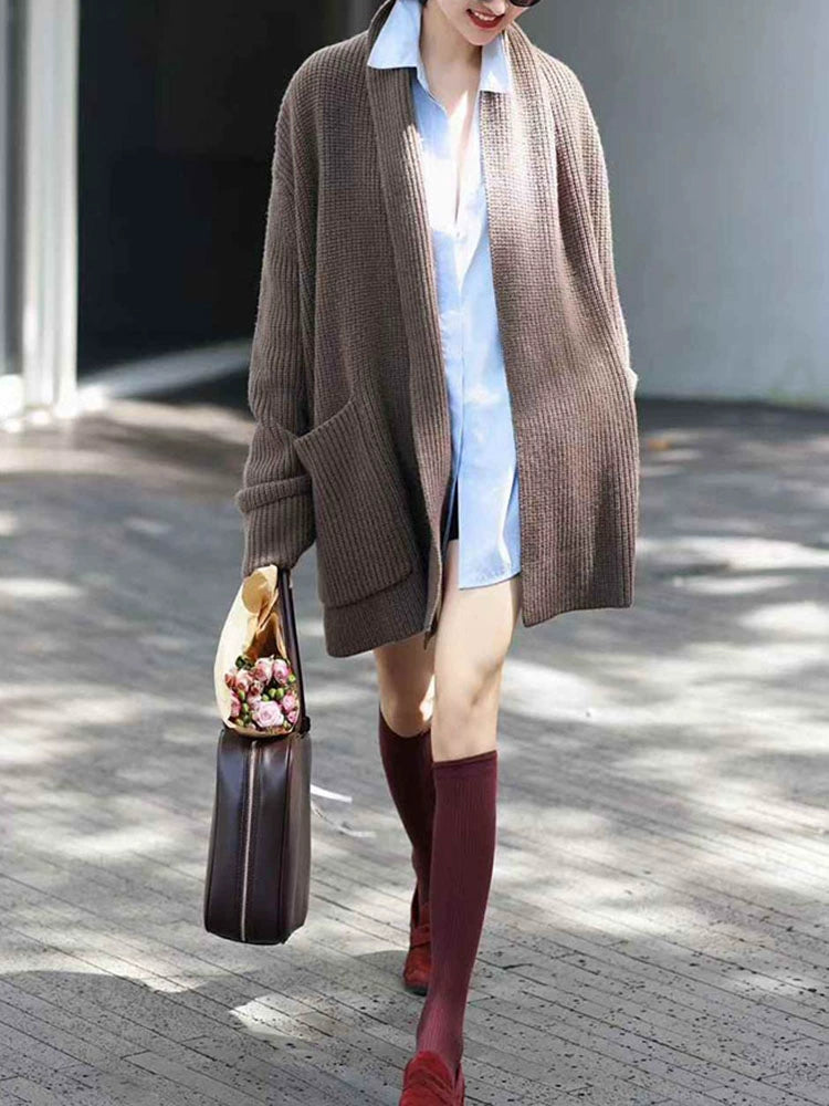 Women's Wool Relaxed Sweater Knit Pullover Top for Fall Winter Spring Travel Office Everyday Date Night