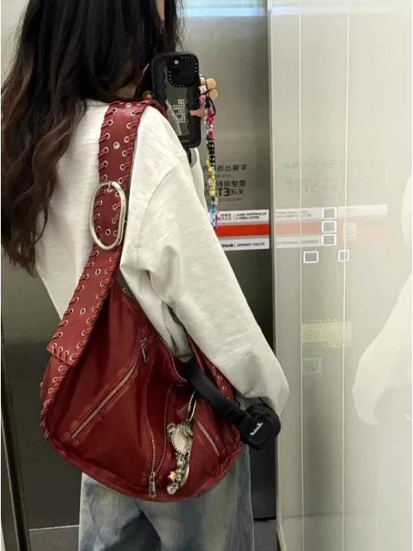 Women's Large-Capacity Fall Winter Relaxed Dumpling Bag Crossbody Purse for Travel and Sightseeing Everyday Casual Streetwear Date Night Office