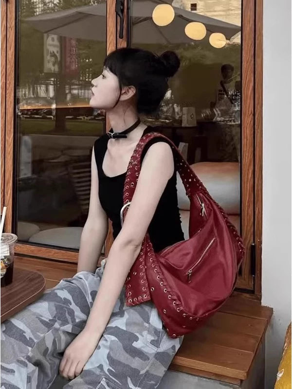 Women's Large-Capacity Fall Winter Relaxed Dumpling Bag Crossbody Purse for Travel and Sightseeing Everyday Casual Streetwear Date Night Office