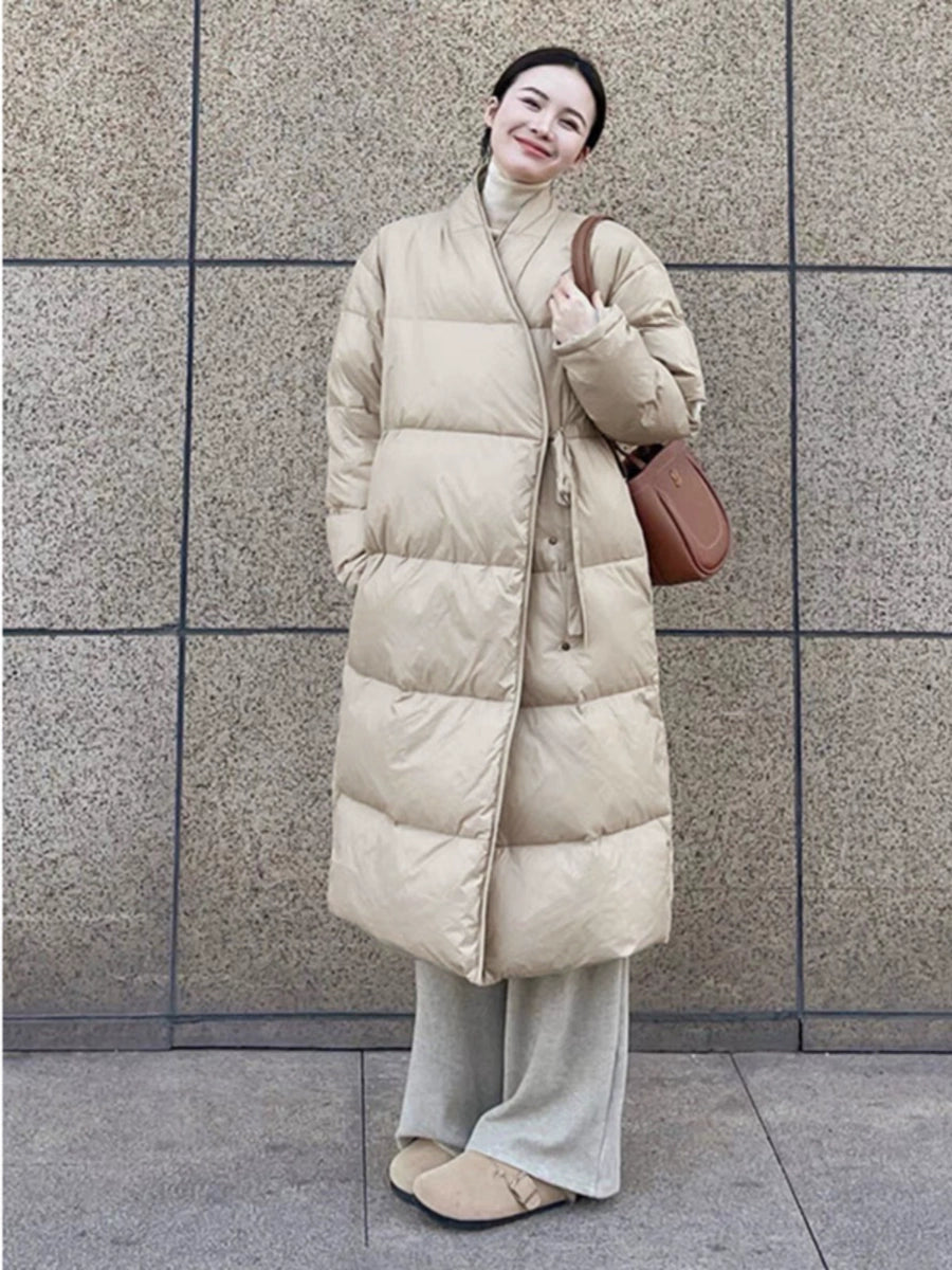 Women's Winter Longline Down Jacket for Date Night Fall Travel Everyday Wear Seasonal Look Outdoor Holiday