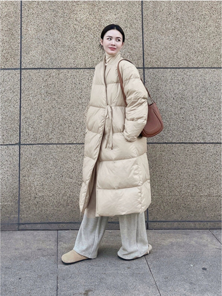 Women's Winter Longline Down Jacket for Date Night Fall Travel Everyday Wear Seasonal Look Outdoor Holiday