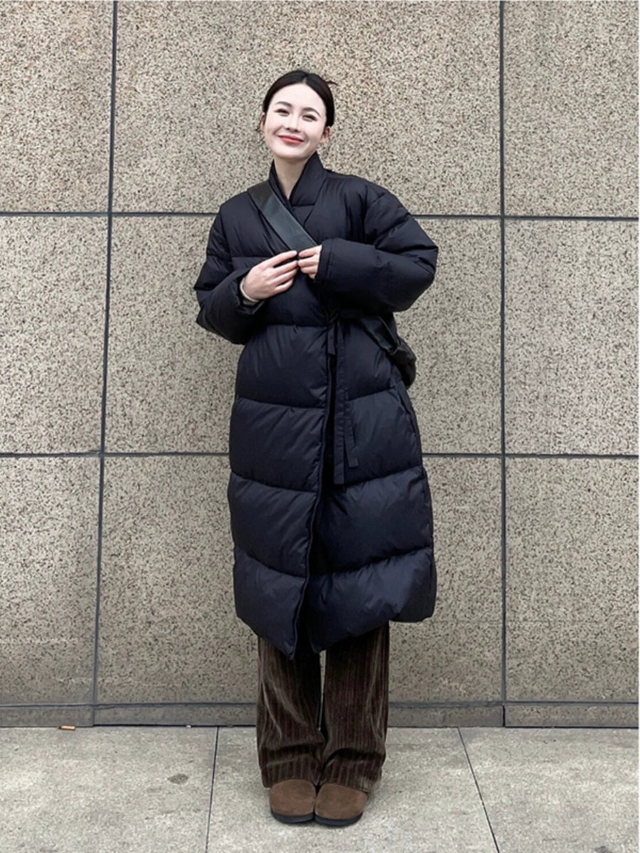Women's Winter Longline Down Jacket for Date Night Fall Travel Everyday Wear Seasonal Look Outdoor Holiday