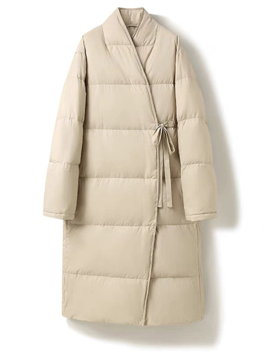 Women's Winter Longline Down Jacket for Date Night Fall Travel Everyday Wear Seasonal Look Outdoor Holiday