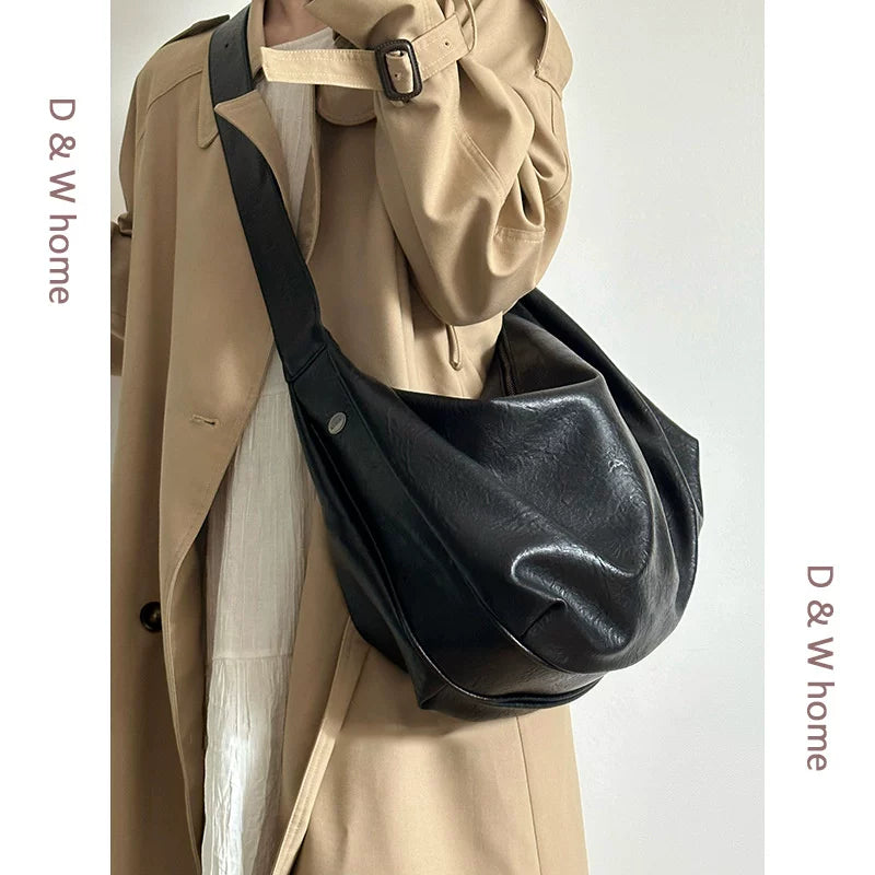 Women's Large-Capacity Fall Winter Relaxed Tote Bag Shoulder Crossbody Purse Work and Travel Office