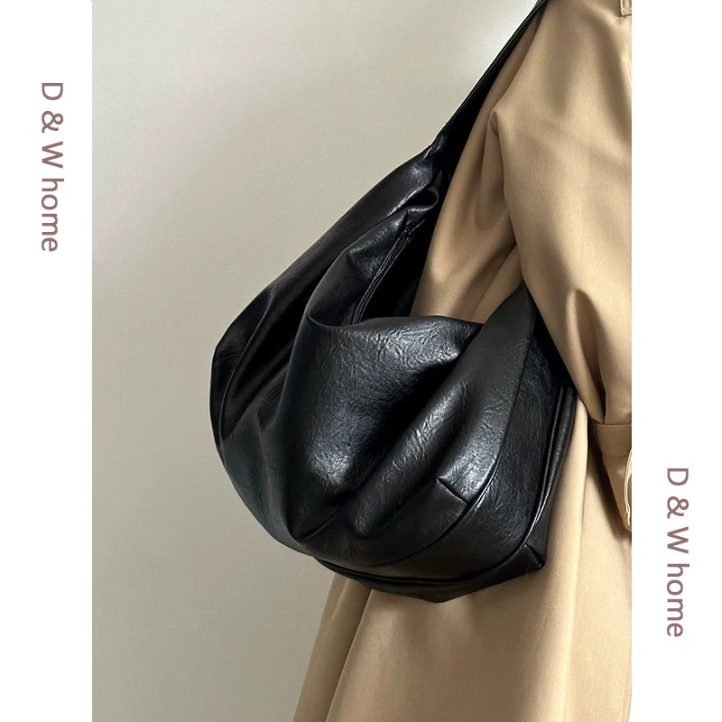 Women's Large-Capacity Fall Winter Relaxed Tote Bag Shoulder Crossbody Purse Work and Travel Office