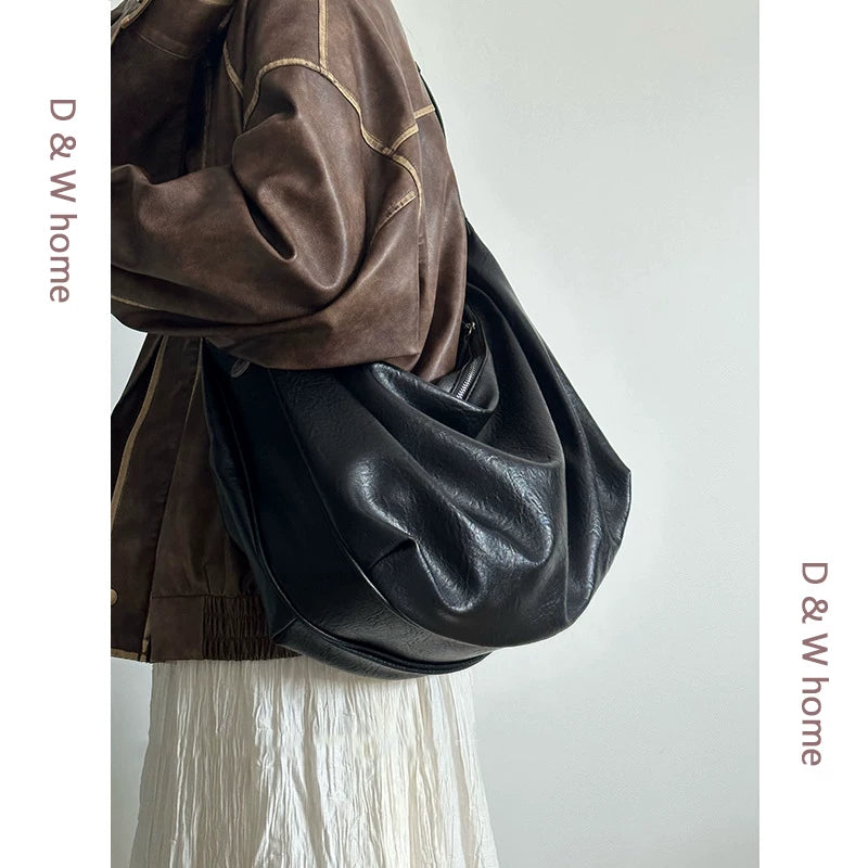 Women's Large-Capacity Fall Winter Relaxed Tote Bag Shoulder Crossbody Purse Work and Travel Office
