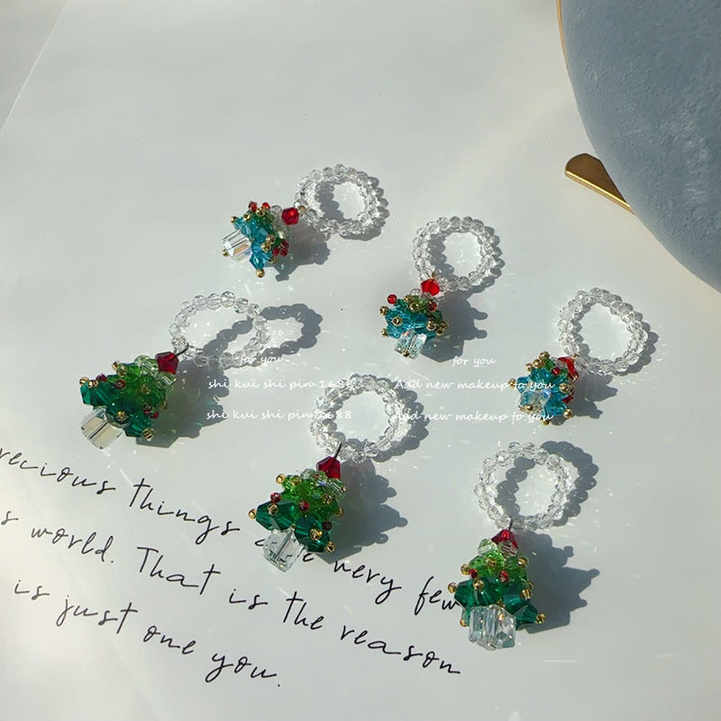 Christmas Ring Set, Christmas Tree Rings, 8-Piece Assorted Holiday Party Favor Pack, Stocking Stuffers and Gift Exchange Present for Kids and Adults