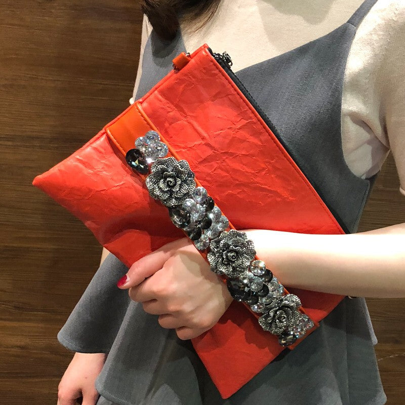 Women's Large-capacity Crystal Korean-style Retro Evening Waist Belt for Date Night Gift Party Designer Office Everyday