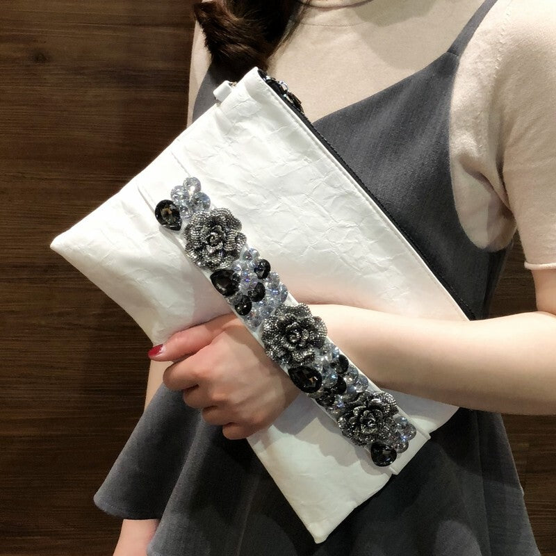 Women's Large-capacity Crystal Korean-style Retro Evening Waist Belt for Date Night Gift Party Designer Office Everyday