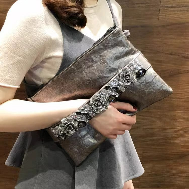 Women's Large-capacity Crystal Korean-style Retro Evening Waist Belt for Date Night Gift Party Designer Office Everyday