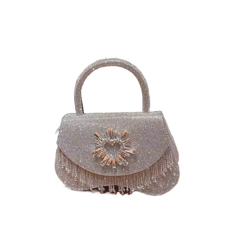 Women's Heart Shell Crystal Party Handbag Shoulder Crossbody Purse for Work and Travel Office School Everyday Date Night