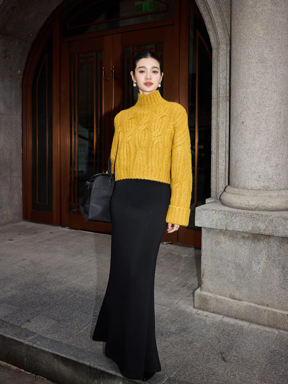 Women's Wool-blend Slim-fit Retro Sweater Knit Pullover Top for Fall Winter Spring Travel Office Slimming Everyday Date Night