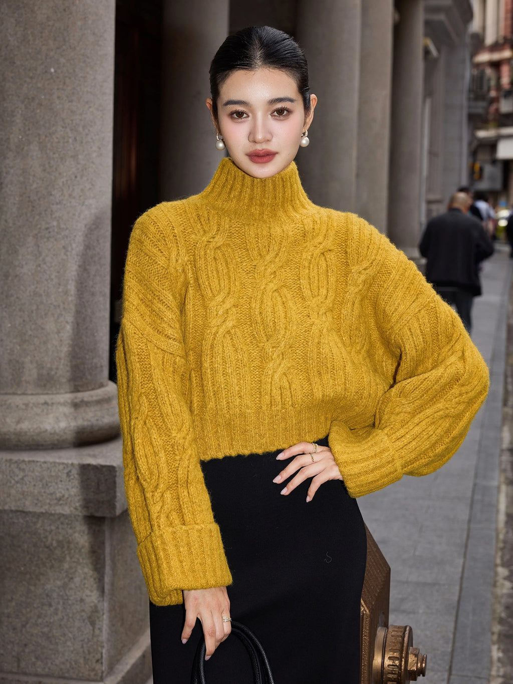 Women's Wool-blend Slim-fit Retro Sweater Knit Pullover Top for Fall Winter Spring Travel Office Slimming Everyday Date Night