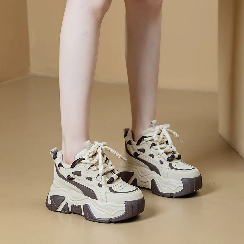 Hidden Lift Chunky Sole Dad Sneakers for Women