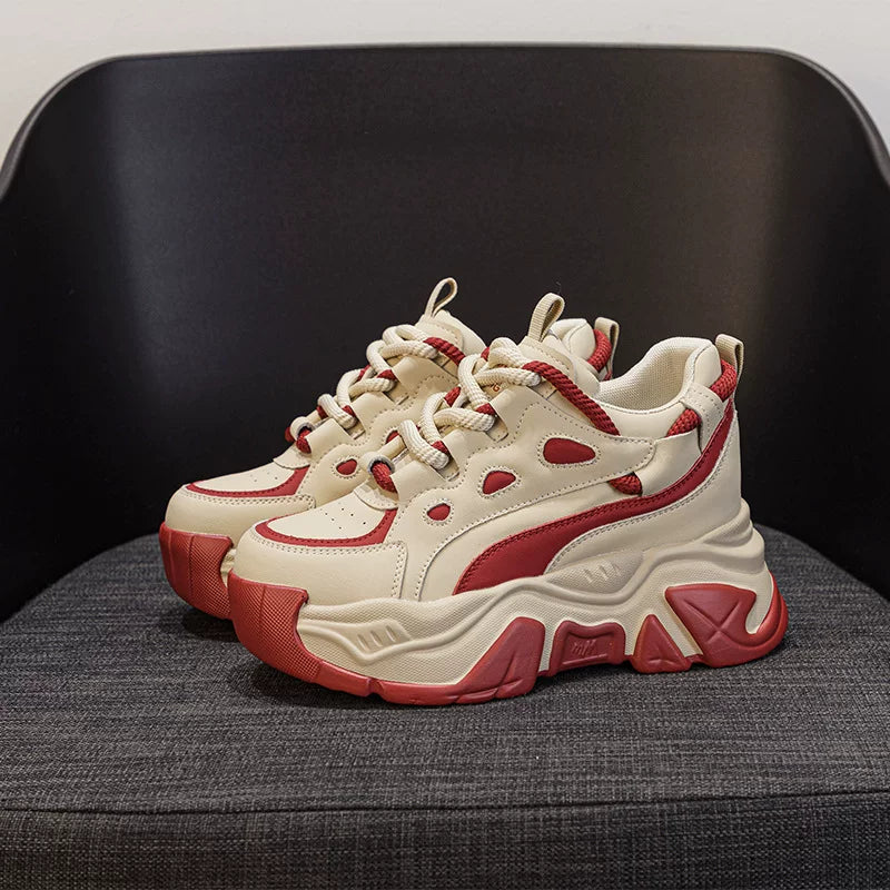 Hidden Lift Chunky Sole Dad Sneakers for Women