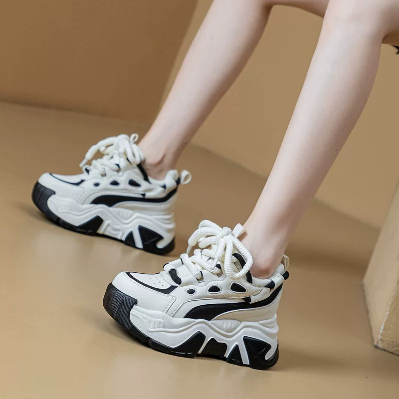 Hidden Lift Chunky Sole Dad Sneakers for Women