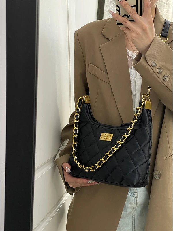 Women's Fall Winter Tweed-Style Underarm Bag Crossbody for Travel and Sightseeing Everyday Casual Streetwear Date Night Office