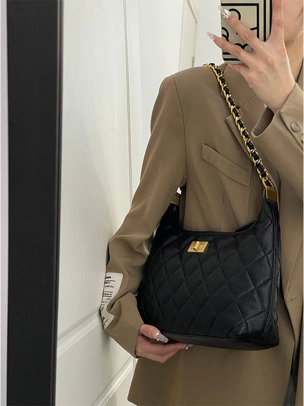 Women's Fall Winter Tweed-Style Underarm Bag Crossbody for Travel and Sightseeing Everyday Casual Streetwear Date Night Office