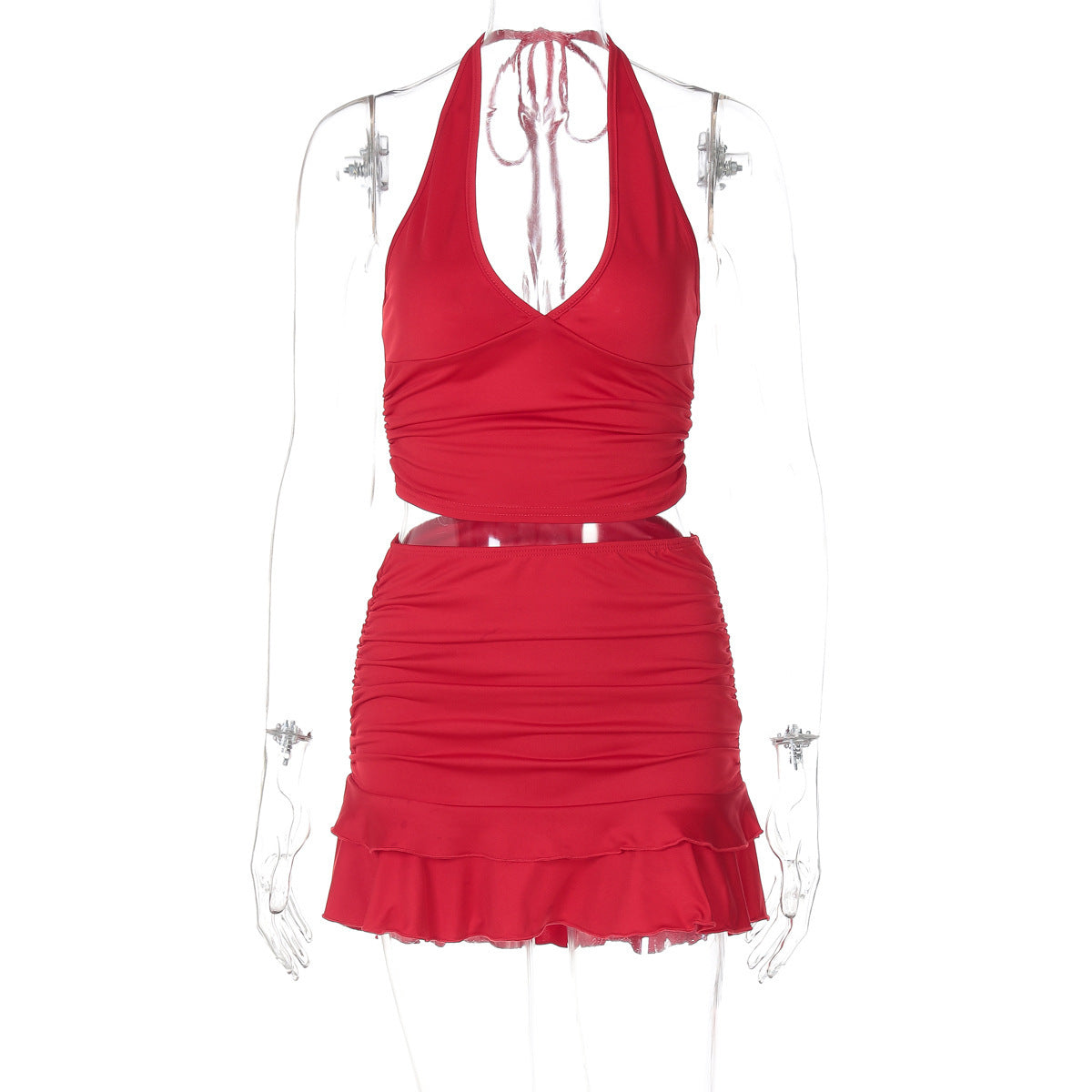 Women's V-Neck Cutout Two-Piece Set for Office Workwear Wedding Guest Business Casual Travel Weekend At Home