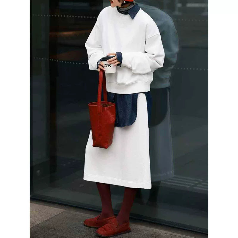 White hoodie / S(90-100)