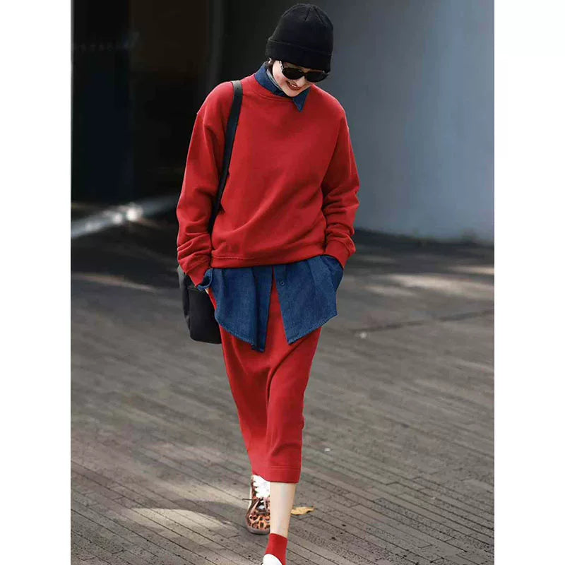 Red hoodie / S(90-100)