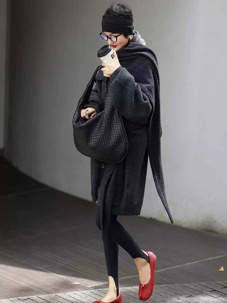 Women's Winter Grey Outdoor Sweater Knit Pullover Top for Casual Outfits Fall Spring Travel Office Everyday