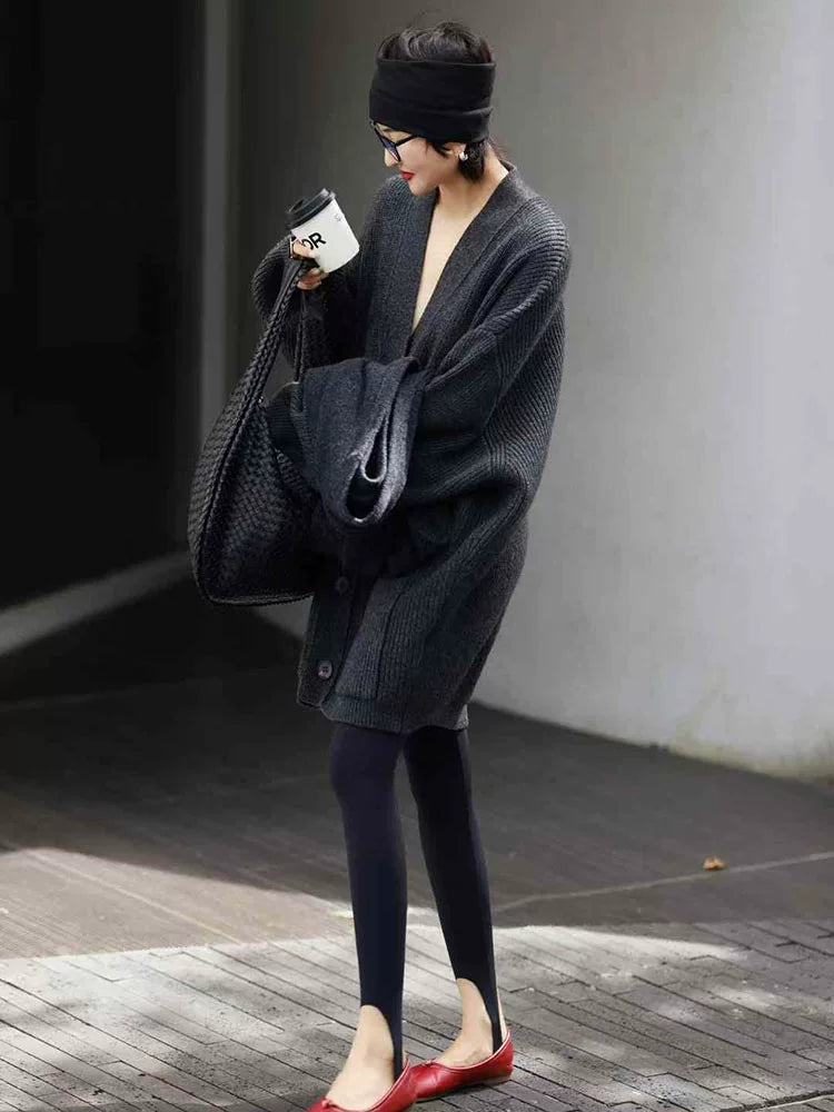 Women's Winter Grey Outdoor Sweater Knit Pullover Top for Casual Outfits Fall Spring Travel Office Everyday